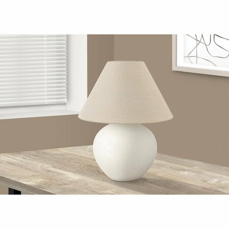 MONARCH SPECIALTIES Lighting, 16 in.H, Table Lamp, Cream Shade, Cream Ceramic, Contemporary I 9631